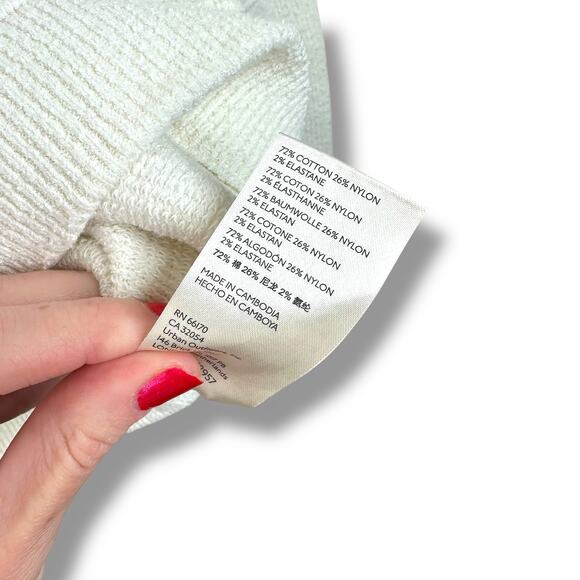 Free People NWOT Ottoman Slouchy Ecru Ivory Tunic Heavy Ribbed Sweater XS - Picture 9 of 9